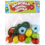 Развивающая игрушка шнуровка  - Цветные шайбы